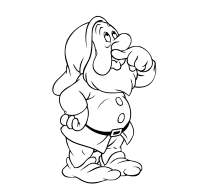 A coloring page of gnomes